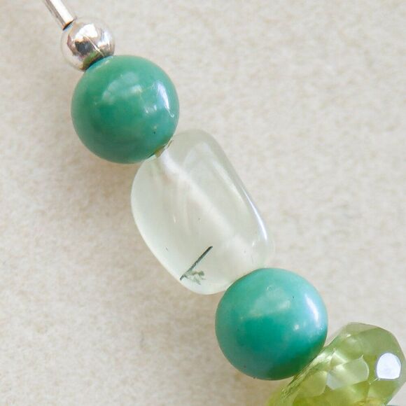 Carolyn Pollack Relios Green Turquoise, Prehnite & Peridot Sterling Necklace - Picture 6 of 9